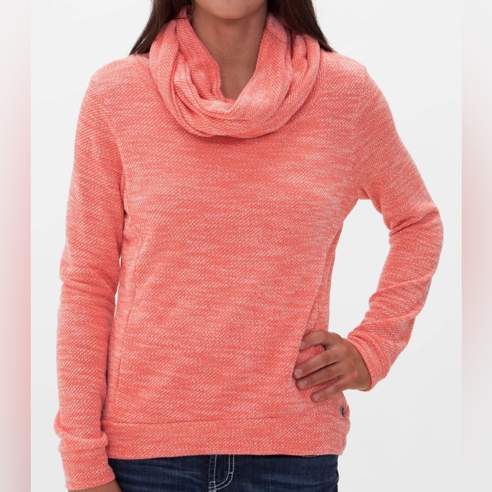 Bench Coastal Cluster Cowl Neck Terry Cloth Sweatshirt Kangaroo Pouch EUC‎